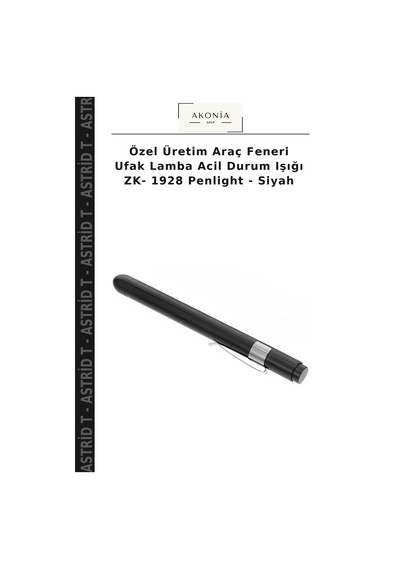 Özel Üretim Araç Feneri Ufak Lamba Acil Durum Işığı Zk- 1928 Penlight - Siyah
