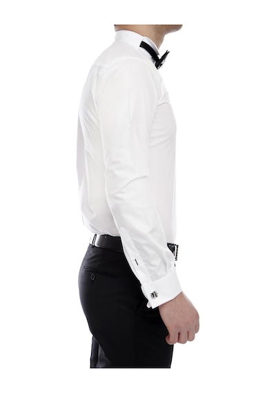 Efor Slim Fit Duble Manşet Ata Yaka Beyaz Damatlık Smokin Gömlek Gk 360 Beyaz