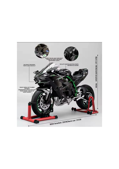 Kawasaki Ninja H2r 1:6 Maket Motor - Işıklı, Sesli, Dumanlı
