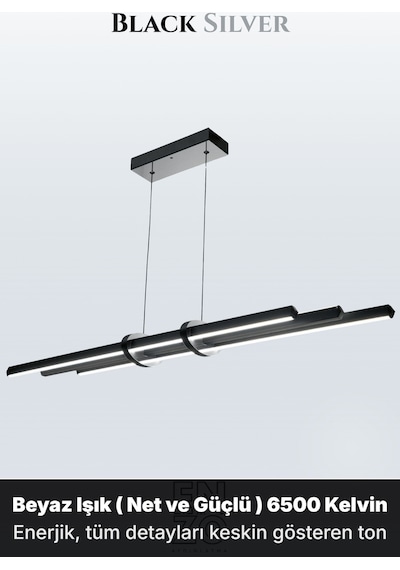Cosmo Silver Lineer Led Sarkıt Avize Kumandalı Dim Edilebilir Yukarı & Aşağı Işık Beyaz Işık