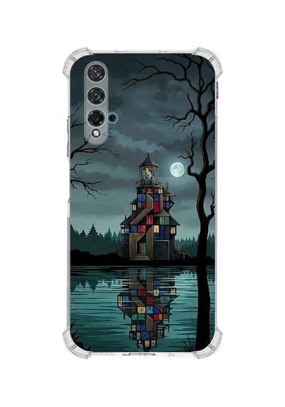 Printify Huawei Honor20 İle Uyumlu Simya Serisi Gölge Ve Cam Tasarımlı Uv Baskılı Köşe Korumalı Antişok Kılıf Şeffaf