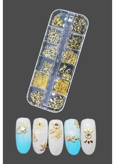 12'li Tırnak Süsleme - Nail Art Charm - Nail Art Süs Taşı - Protez Tırnak Çarm Süsü 32-5