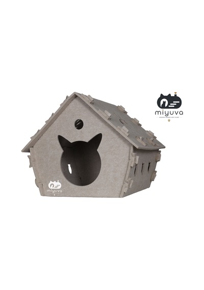 Keçe Kedi Evi Demonte, Yıkanabilir, Taşınabilir Kedi Kulübesi Minnoş Bej