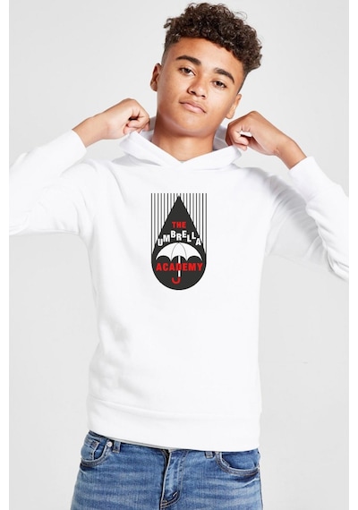 Tshirthane The Umbrella Academy Rain Logo Beyaz Çocuk 3ip Kapşonlu Sweatshirt 001
