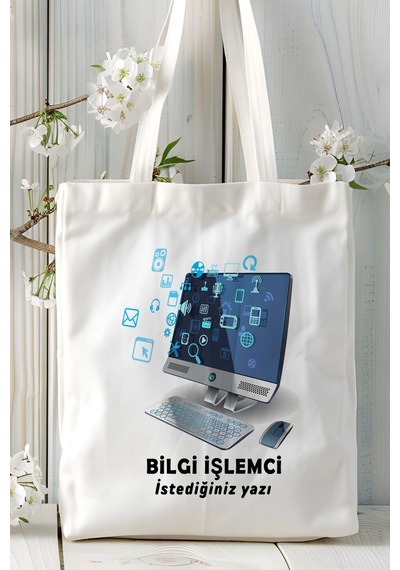 Art Hediye Bilgi İşlemci Baskılı Bez Omuz Çantası Kişiye Özel Model 27 Çok Renkli