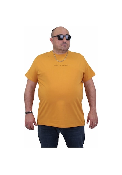 Moc Grande Mocgrande Erkek Büyük Beden Sıfır Yaka Tişört Rich 24134 Hardal-Hardal