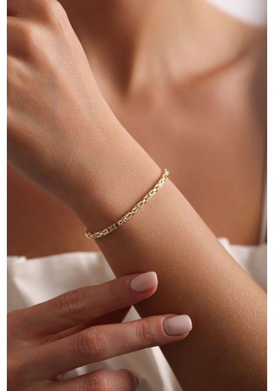 Sembol Gold Kral Bileklik Altın 3 MM T13635 Sarı Altın