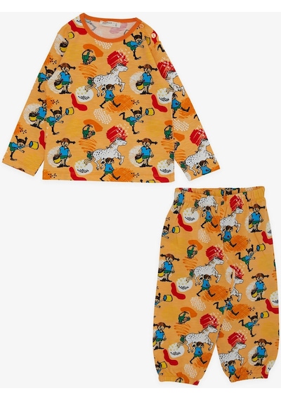 Breeze Girls & Boys Erkek Bebek Pijama Takımı Çılgın Kız Desenli 9 Ay-3 Yaş, Hardal Sarı-hardal Sarı Hardal Sarı