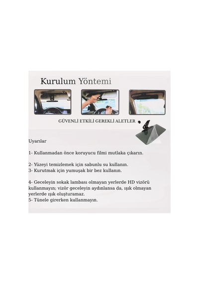 Araç İçi Güneş Siperliği Ön Cam Güneşliği Gece Gündüz Parlama Engelleyici Güneşlik Araç Gözlüğü - 865349540
