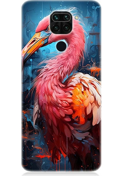 Xiaomi Redmi Note 9 Uyumlu Silikon Kılıf Pembe Albatros Kuş