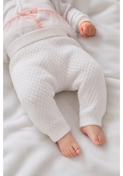%100 Pamuk Bebek İçlik Pantolon Tayt 50181 Ekru