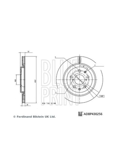 Blue Print Adbp430256 Fren Diski Byd Seal By -seal 4x4 By 14028123-00