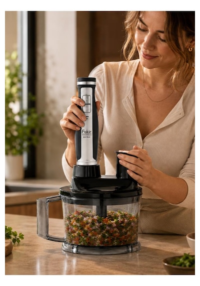Fakir Multi Blend 1700 W Siyah El Blender Seti, Doğrayıcı, Çırpıcı, Rende Ve Dilimleme Aparatlı