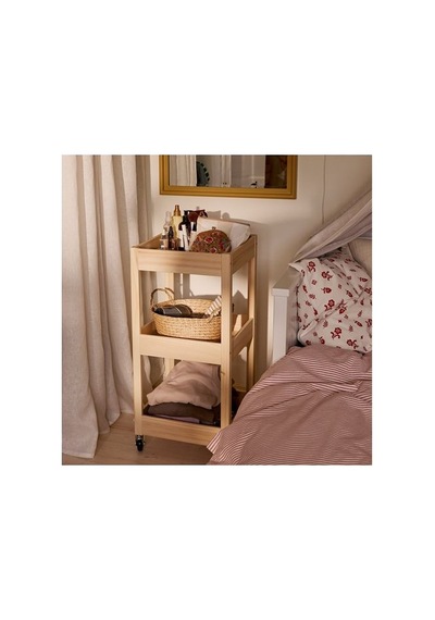 Ikea Loshult Servis Arabası, Çam, 38x38x82 Cm Çok Renkli