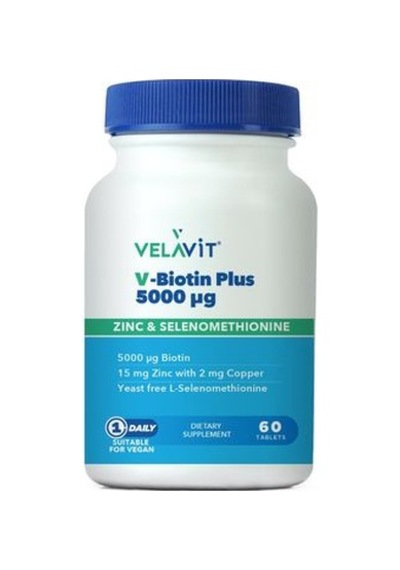 Velavit V-Biotin Plus 5000Mcg Takviye Edici Gıda 60   Tablet
