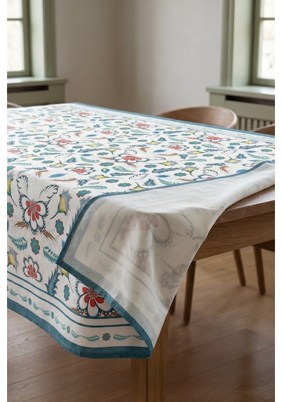 Dekoratif Baskılı Mutfak Salon Masa Örtüsü 150x150 cm Sıvı Geçirmez Ev Sunum Sofra Örtüsü Iznic
