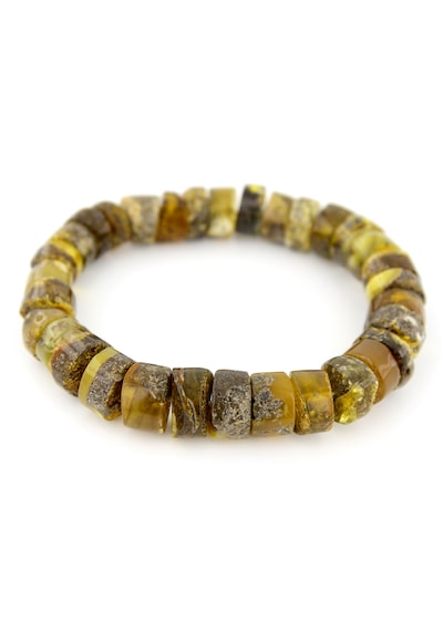 Kehribar Bileklik Amorf Tasarım Ambergold Blk23-135 Çok Renkli
