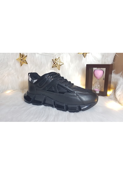 Flet Air Taban Ortopedik Kadın Sneaker Ayakkabı Ckr00583 Siyah Gri