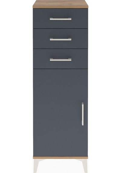 Arges Dolap 3 Çekmeceli Tek Kapaklı 44x30x134 Çam-antrasit Çam