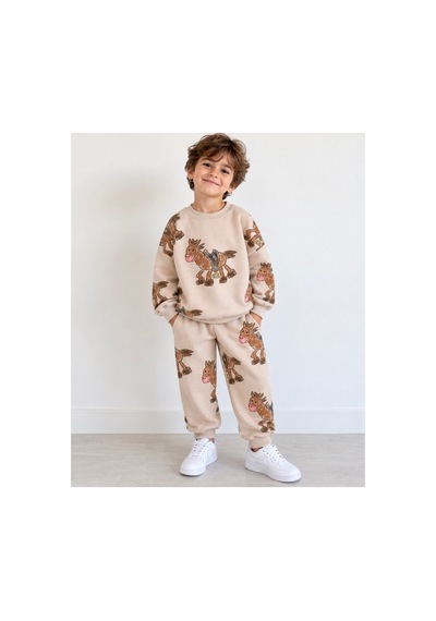Luccokids At Figürlü Cocuk Yakım Bej Bej