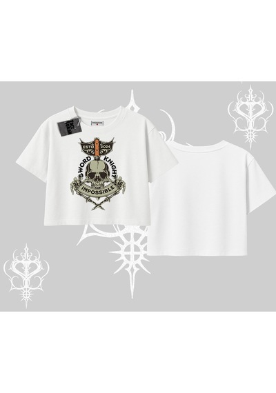 Tarzsokak Oversize Crop Tshirt Sword Knight Skull Impossible Street Creed Beyaz Tarzsokak Oversize Crop Tshirt Sword Knight Skull Impossible Street Creed Beyaz