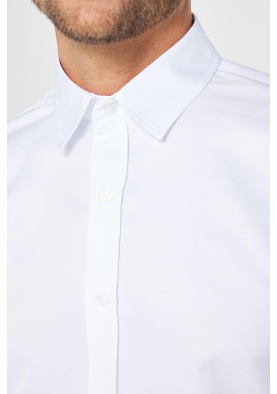 Tudors Slim Fit Uzun Kollu Non-ıron Ütü Gerektirmez Beyaz Erkek Gömlek-30456-beyaz Beyaz