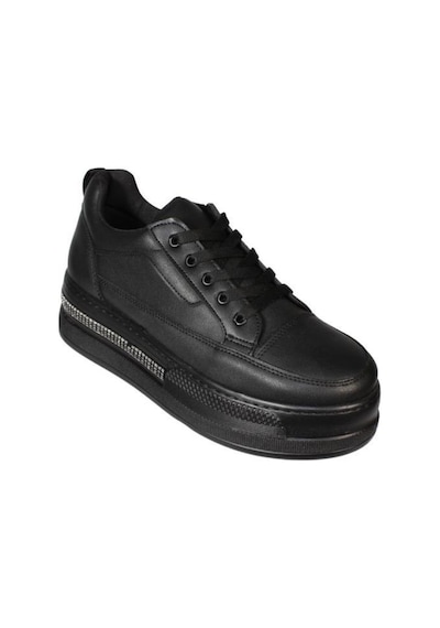 Yazkış Kadın Siyah Beyaz Cilt 5cm Kalın Taban Bağcıklı Tabanı Taşlı Sneaker Spor Ayakkabı Siyah Yazkış Kadın Siyah Beyaz Cilt 5cm Kalın Taban Bağcıklı Tabanı Taşlı Sneaker Spor Ayakkabı Siyah