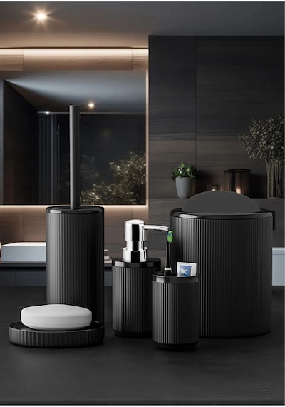 Siyah 5'li Banyo Takımı Banyo Dekorasyonu Için Beşli Set Banyo Aksesuar Ve Düzenleyicileri