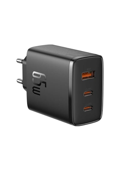 Baseus Cube Pro 2c+u P10152301113-00 65w Duvar Tipi Hızlı Şarj Cihazı Siyah Çıkış:usb X1, Type-c X2