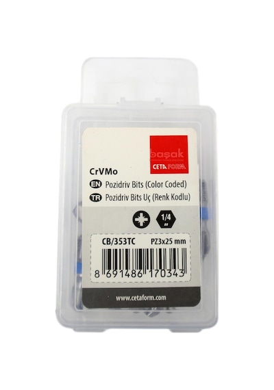 Ceta Form Pz 3 X 25 Mm Yıldız Bits Uç Renk Kodlu Cb/353tc