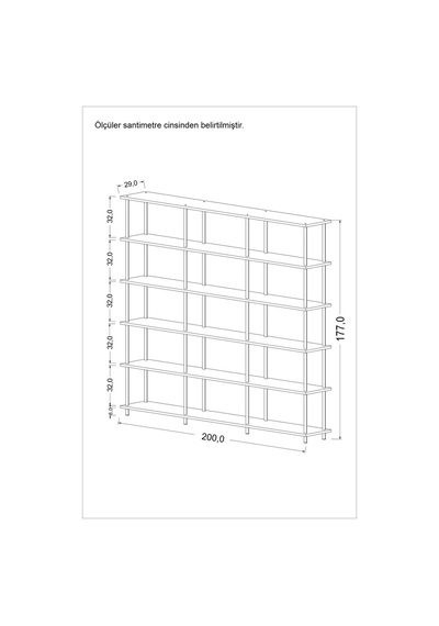 Çevir Kur 200 Cm Antrasit Kitaplık Bd 200 177 29 Cm Antrasit