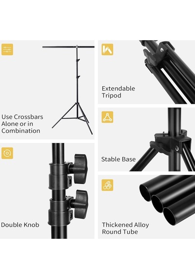 150 200cm T Stand Bar Fon Tutucu + Yeşil Fon Perde Greenbox Background Backdrop Çekim T-shape