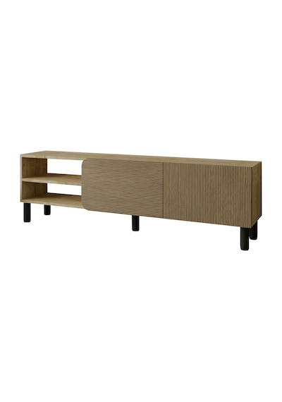 İnarch Dizayn River 150 Cm Modern Tv Sehpası Kapaklı Ve Raflı Tasarım Safir Meşe
