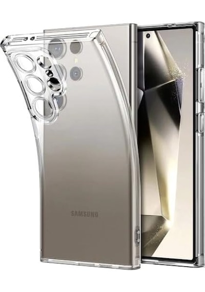 Samsung Galaxy Uyumlu S25 Ultra Kılıf İnce Kamera Koruma Şeffaf Silikon