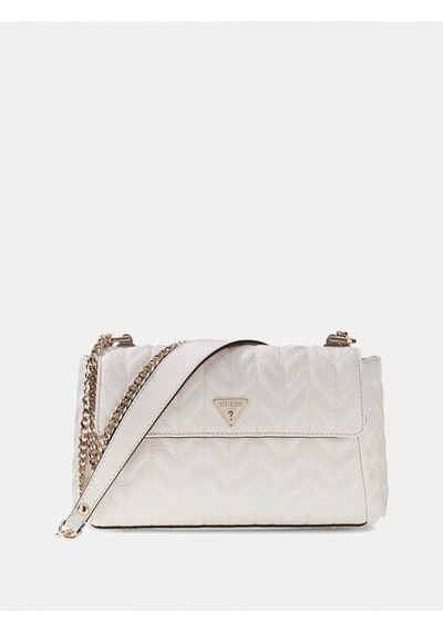 Guess Stacey Dönüştürülebilir Kapaklı Kadın Beyaz Çapraz Çanta Hwgg9741210-off