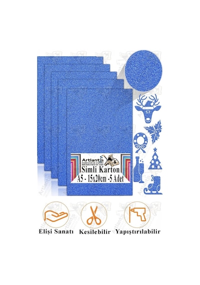 Simli Karton A5 15x20 Cm 5 Li 1 Paket Simli Fon Kartonu Parıltılı Kağıt Anasınıfı Kreş Etkinlik Proje Dekoratif Lila
