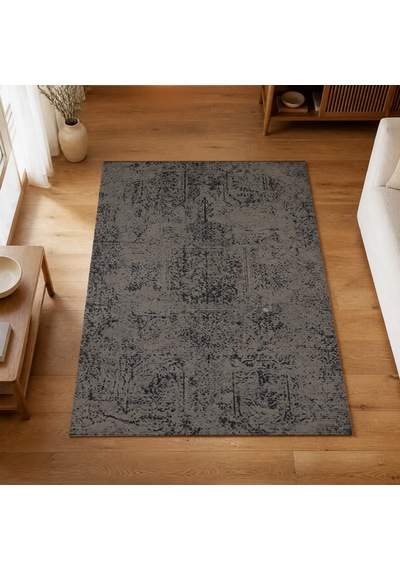 Kartela Halı Sina Halı Jüt Taban Dokuma Halı Antrasit - 100 X 150 Cm