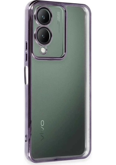 Newface Vivo Y17s Kılıf Razer Lensli Silikon - Mor