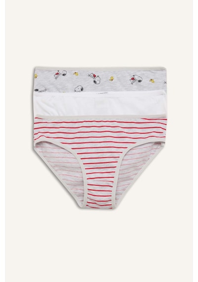 Defacto Snoopy Baskılı Penye 3lü Slip Külot Kız Çocuk H0183a826spwt34 Beyaz-wt34