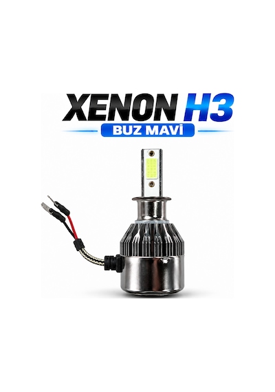 Xenon H3 Buz Mavi Led Far Ampulü 12v 2 Adet Yüksek Aydınlatma Kolay Montaj