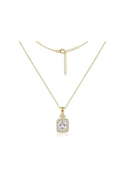 Baget Zirkon Taşlı 14k Altın Kaplama Kadın Kolye 45-50 Cm