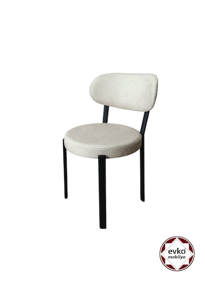 Evko Mobilya Smart Sandalye, Mutfak Salon Sandalyesi, 2 Adet Sandalye, Metal Sandalye, Yemek Sandalyesi, Otel Cafe Restoran Sandalyesi Krem