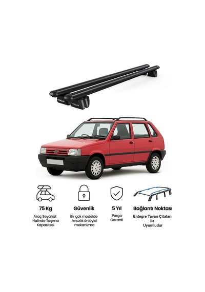Pençe Fiat Uno Sw 1990-2000 Uyumlu Siyah Ara Atkı 109cm Port Bagaj Tavan Barı