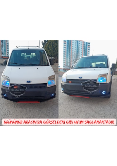 Ford Transit Connect 2002-2013 Uyumlu Üniversal Mercekli Angel Sis Farı Metal Su Geçirmez 76 Mavi Halkalı Gündüz Sis Farı 57653084