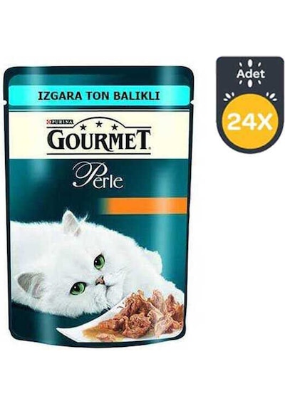 Purina Gourmet Perle Izgara Ton Balıklı Pouch Yetişkin Kedi Yaş Maması 24 x 85 G