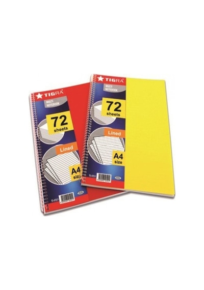 Tigra Spiralli Defter Çizgili 72 Yp A4