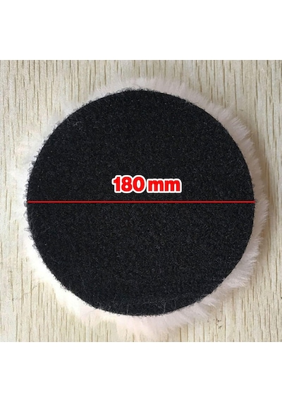 1 Adet Yün Ped Ø 180 Mm Pasta Cila Polisaj Süngeri Cırt Tabanlı Kuzu Postu Yünü Keçesi Parlatma