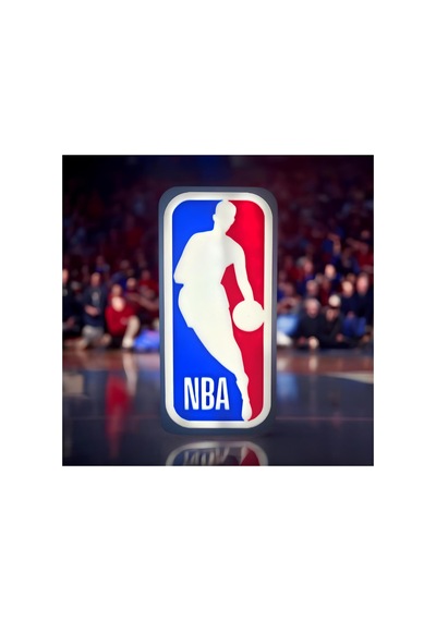 Led Işıklı Basketbol Logosu Duvar Tabelası 22x10 Cm Adaptörlü Dekoratif Işıklı Nba Pano Çok Renkli Çok Renkli
