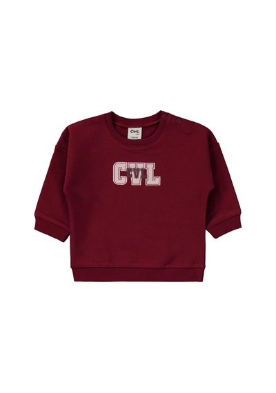 Civil Baby Cvl Baskılı 6-18 Ay Takım - Bordo Koyu Bordo