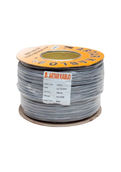 Artar 2x1.5 Mm Liycy 100 Metre Bakır Hoparlör Kablosu